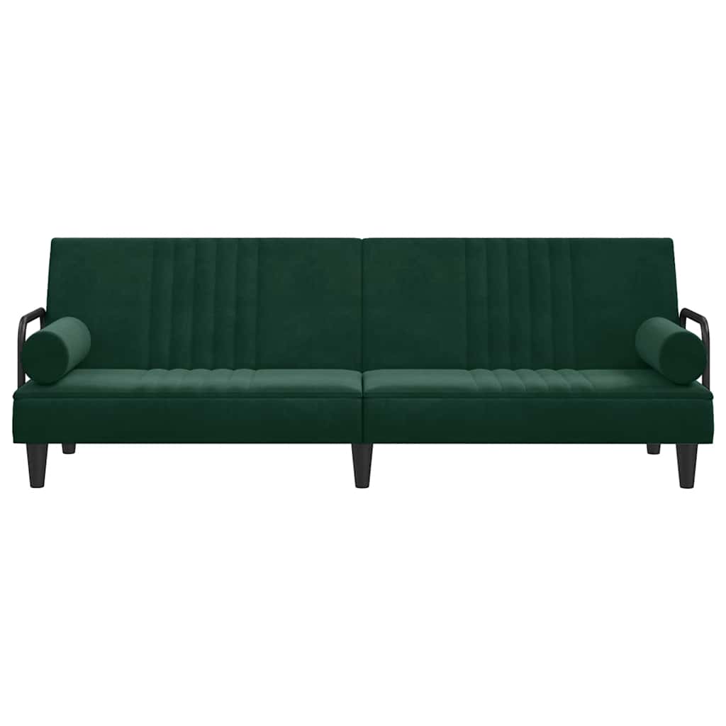 vidaXL Schlafsofa mit Armlehnen Dunkelgrün Samt