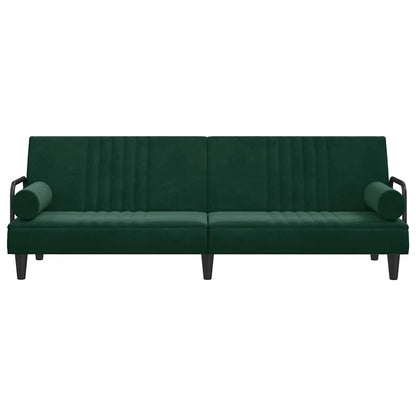 vidaXL Schlafsofa mit Armlehnen Dunkelgrün Samt