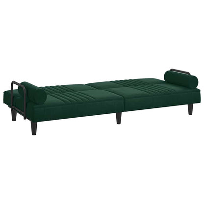 vidaXL Schlafsofa mit Armlehnen Dunkelgrün Samt