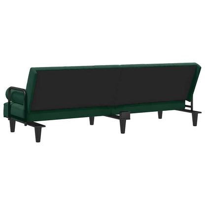 vidaXL Schlafsofa mit Armlehnen Dunkelgrün Samt