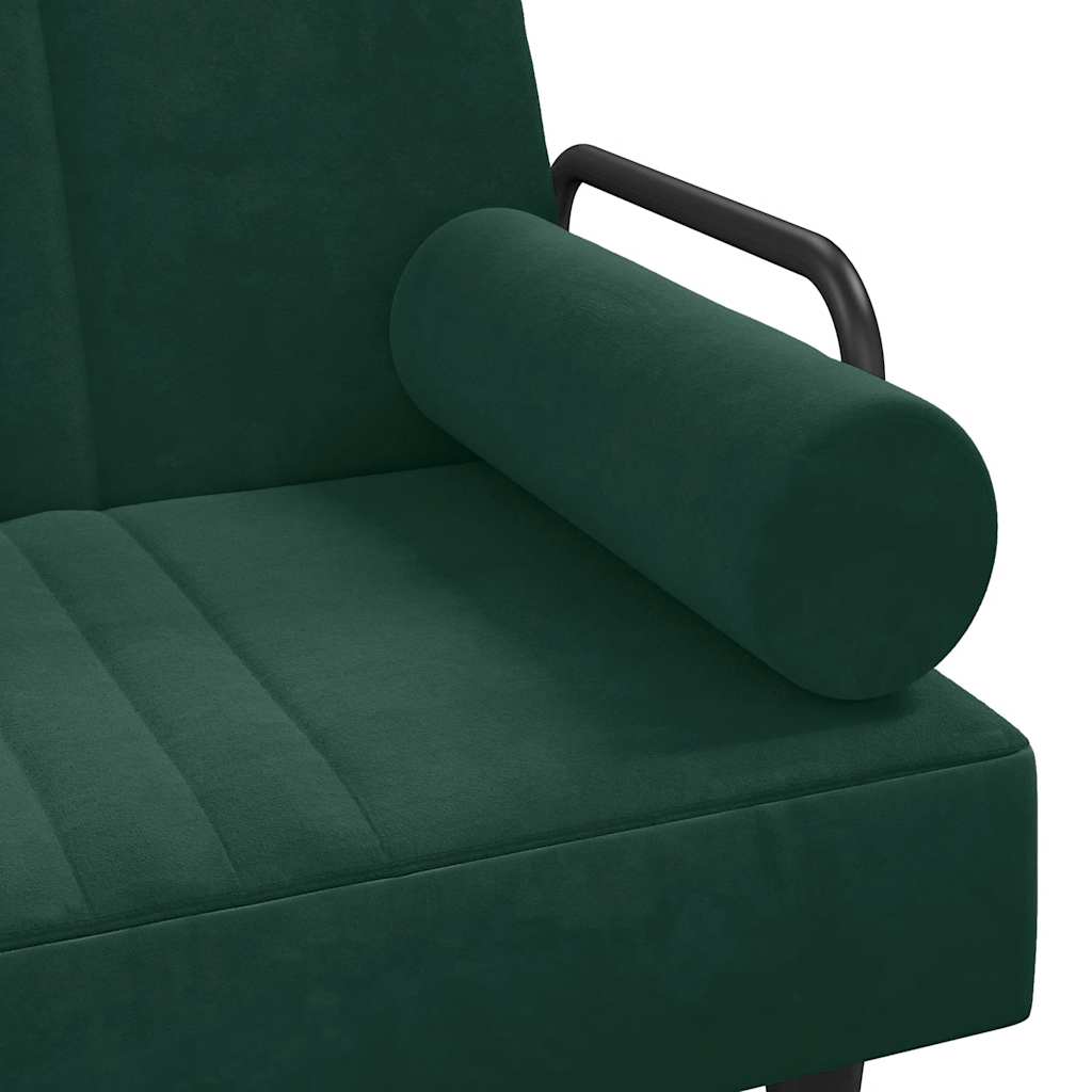 vidaXL Schlafsofa mit Armlehnen Dunkelgrün Samt