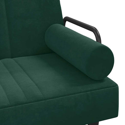 vidaXL Schlafsofa mit Armlehnen Dunkelgrün Samt