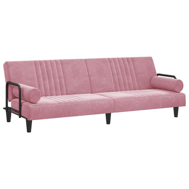 vidaXL Schlafsofa mit Armlehnen Rosa Samt