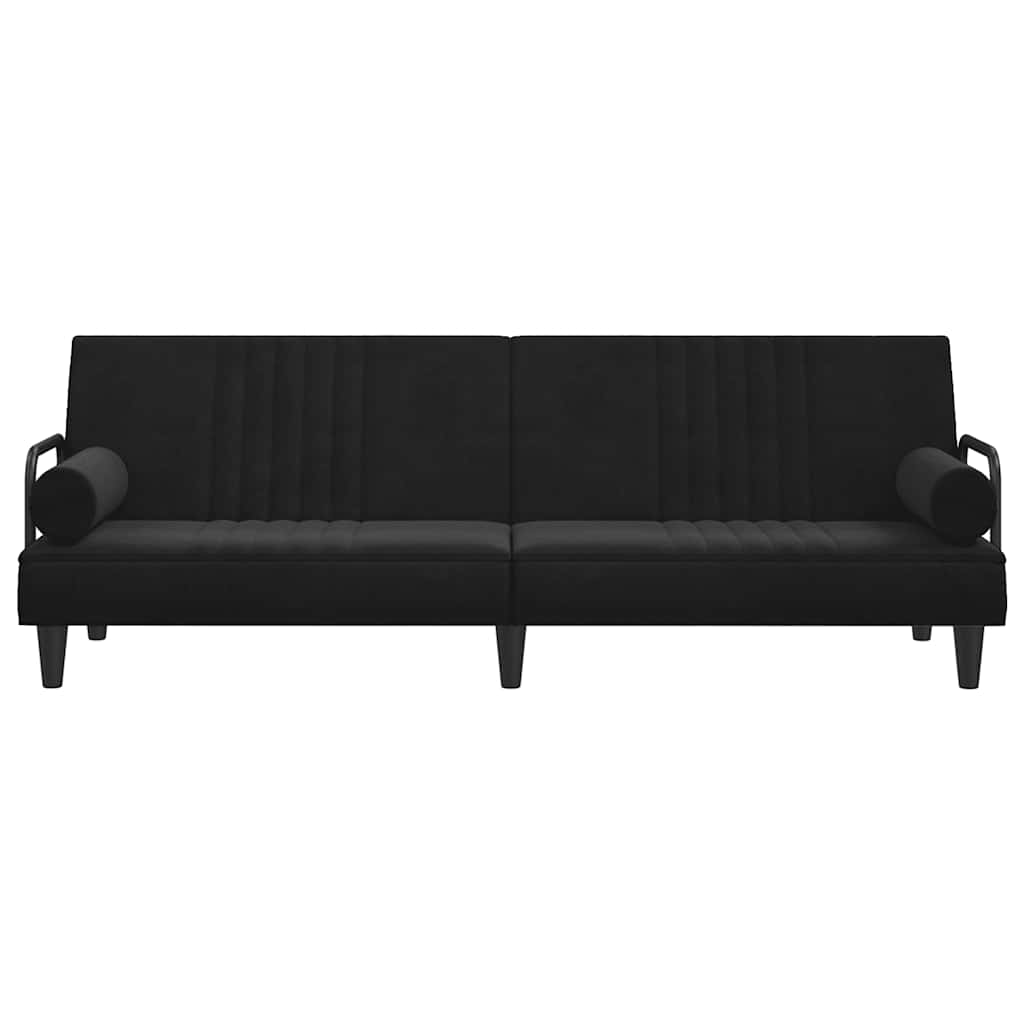 vidaXL Schlafsofa mit Armlehnen Schwarz Samt