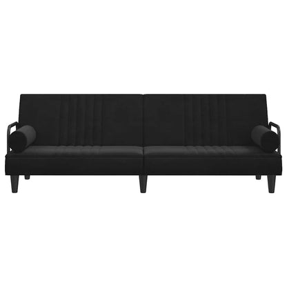 vidaXL Schlafsofa mit Armlehnen Schwarz Samt