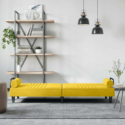 vidaXL Schlafsofa mit Armlehnen Gelb Samt