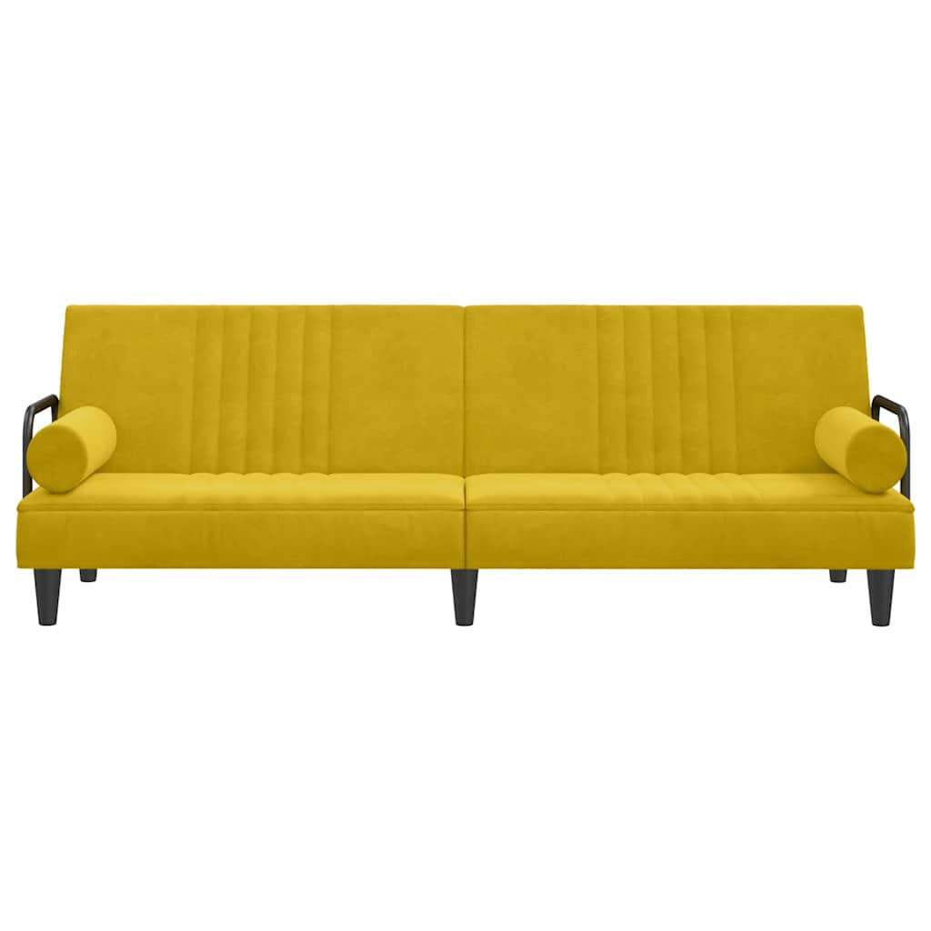 vidaXL Schlafsofa mit Armlehnen Gelb Samt
