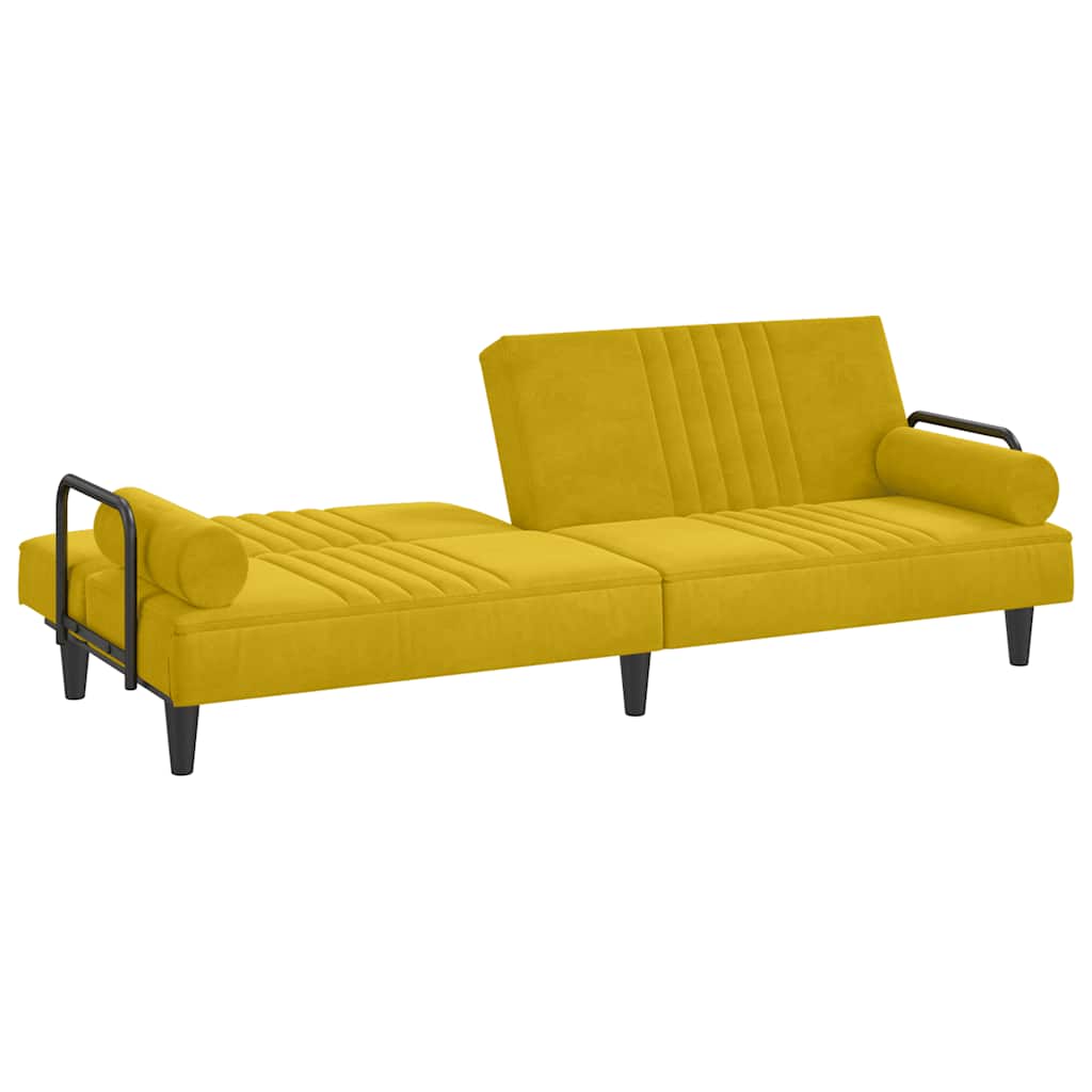 vidaXL Schlafsofa mit Armlehnen Gelb Samt