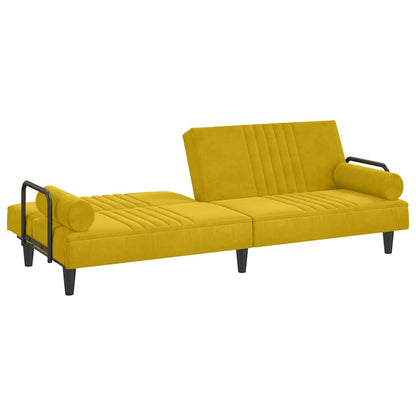 vidaXL Schlafsofa mit Armlehnen Gelb Samt
