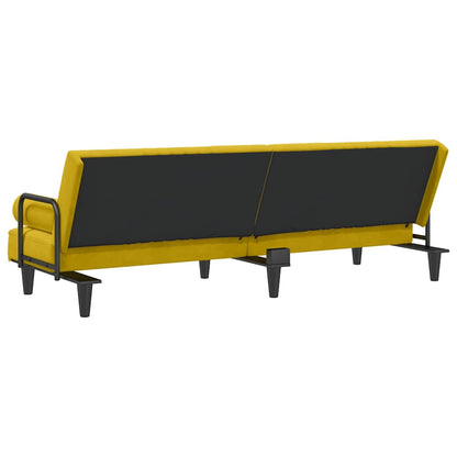 vidaXL Schlafsofa mit Armlehnen Gelb Samt