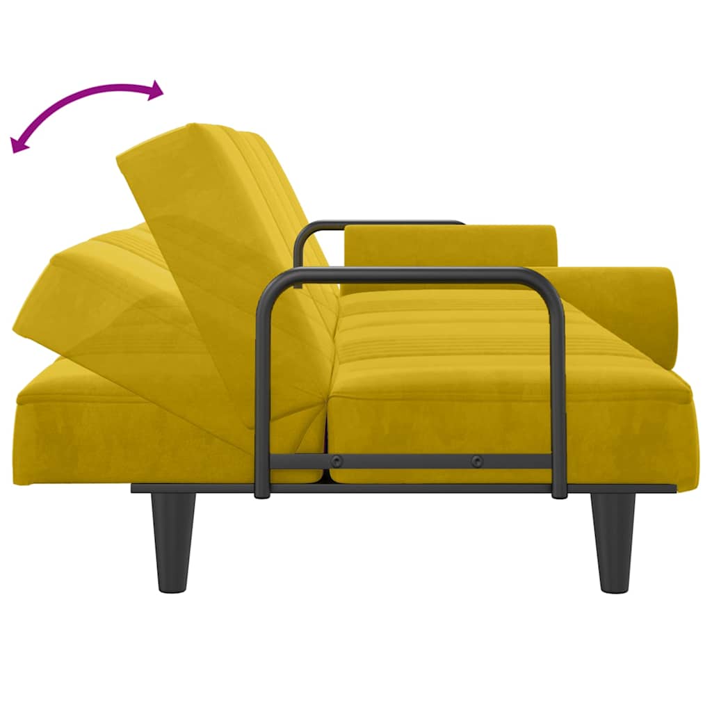 vidaXL Schlafsofa mit Armlehnen Gelb Samt
