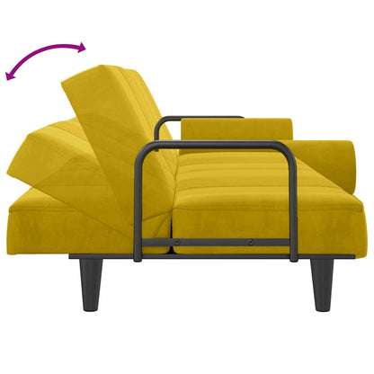 vidaXL Schlafsofa mit Armlehnen Gelb Samt