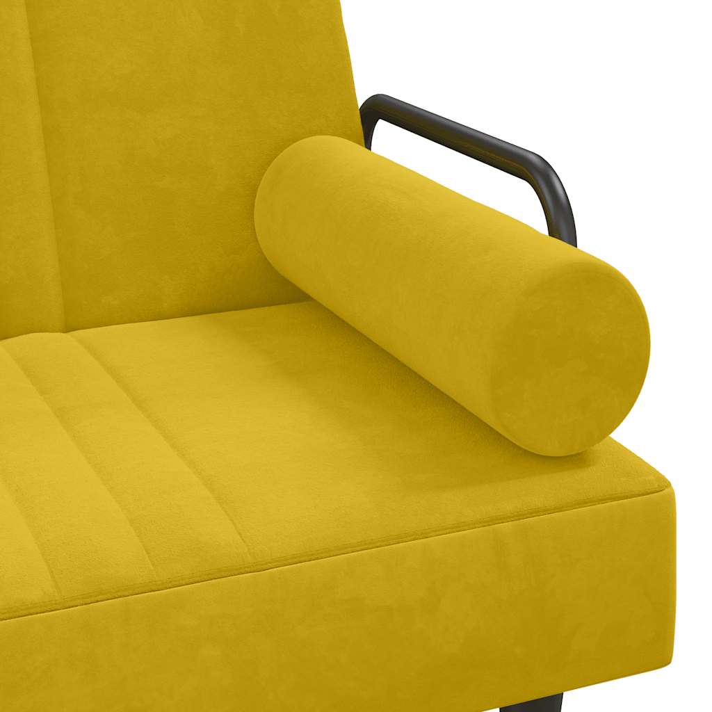 vidaXL Schlafsofa mit Armlehnen Gelb Samt