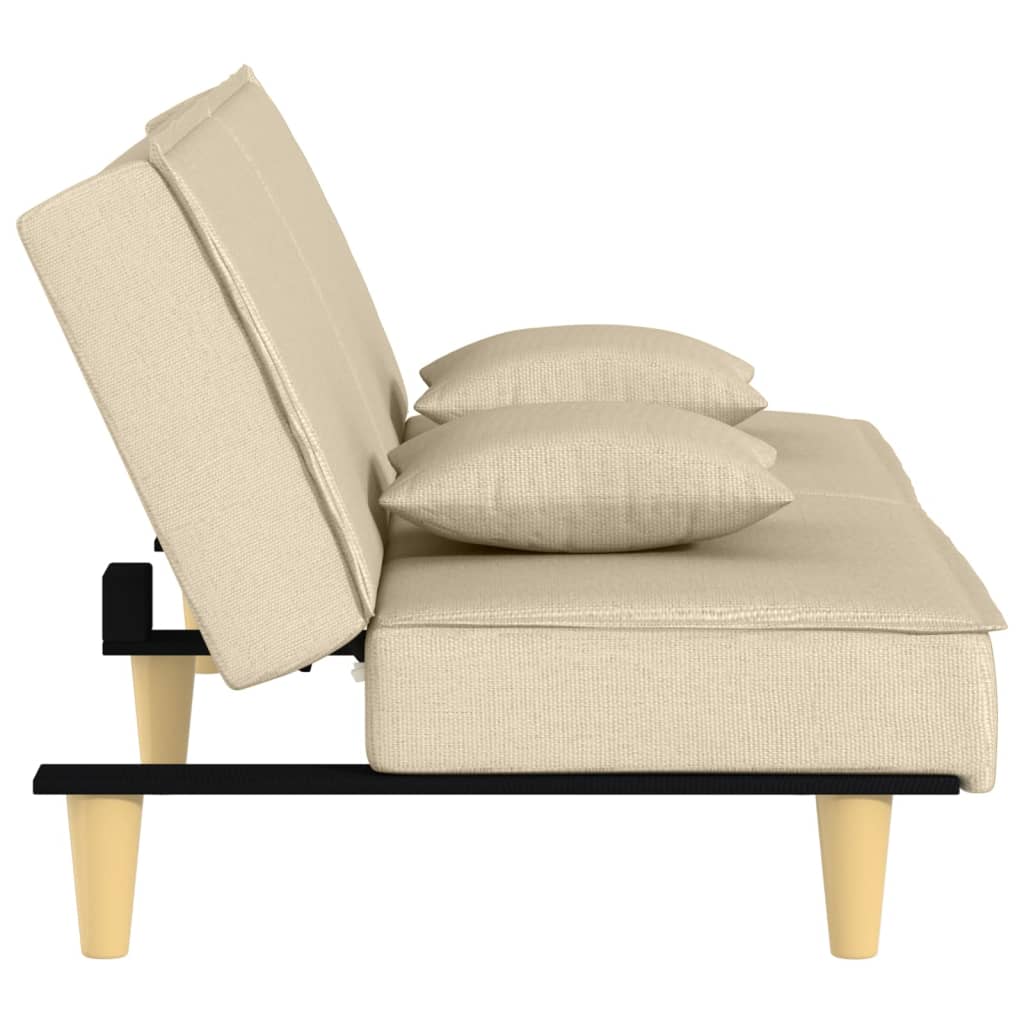 vidaXL Schlafsofa Creme Stoff