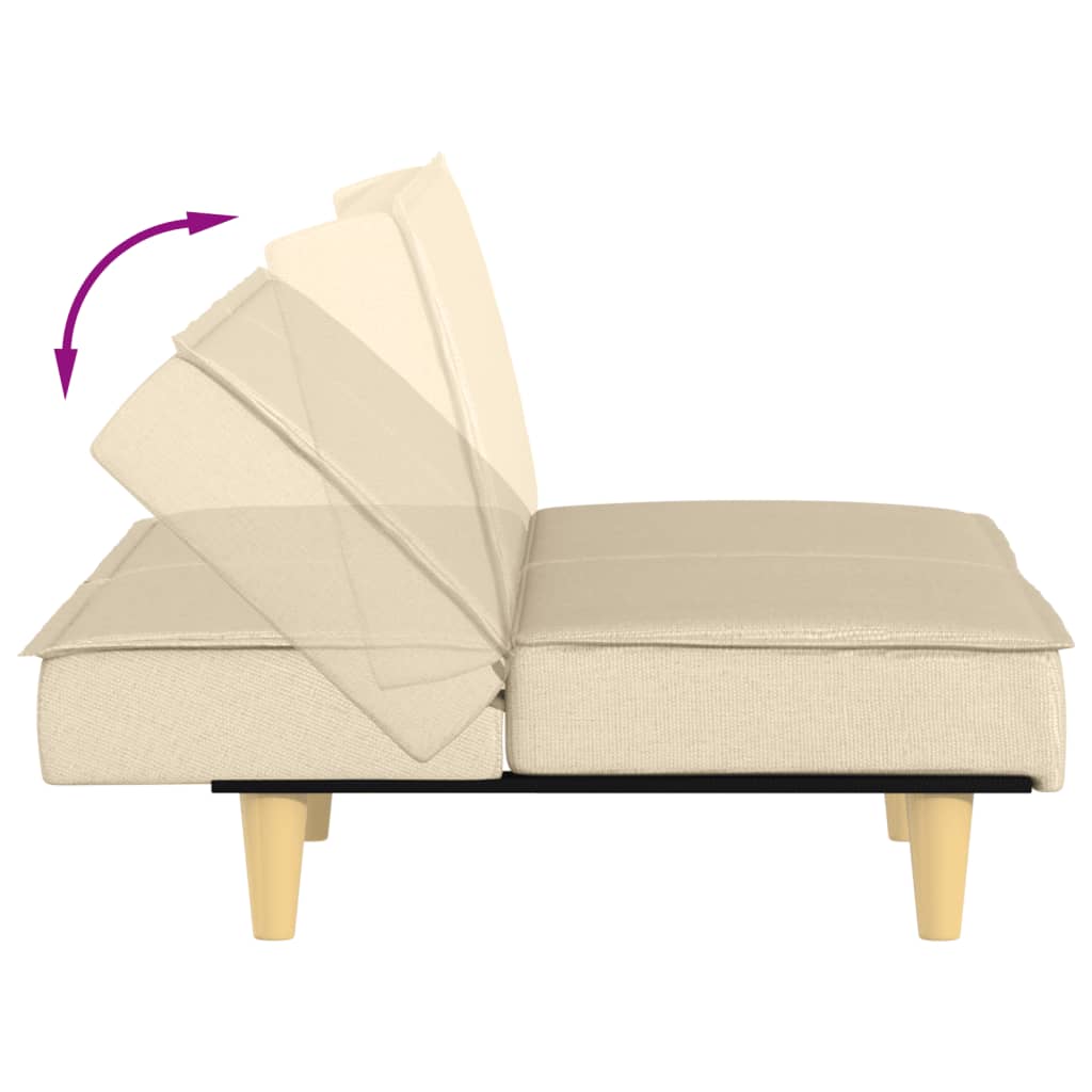 vidaXL Schlafsofa Creme Stoff