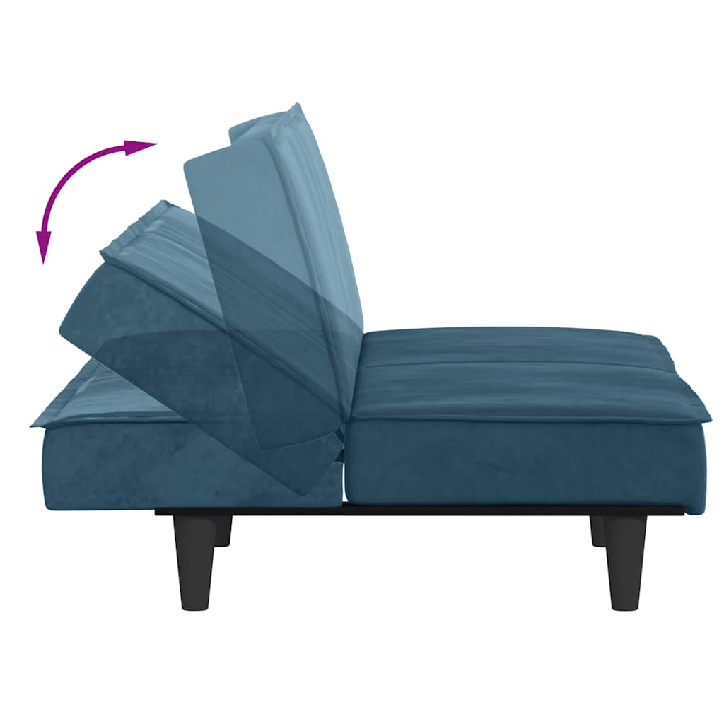 vidaXL Schlafsofa Blau Samt