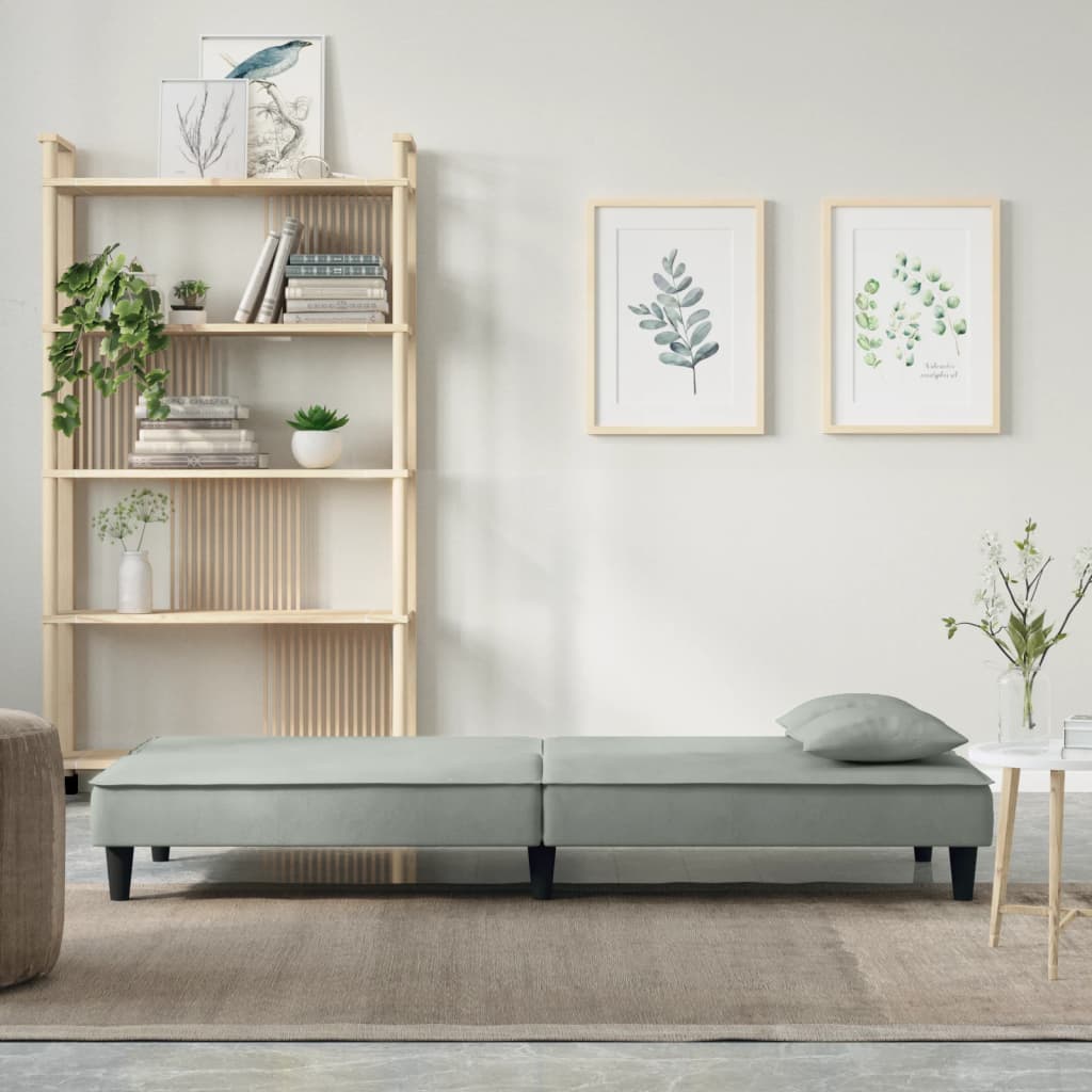 vidaXL Schlafsofa Hellgrau Samt
