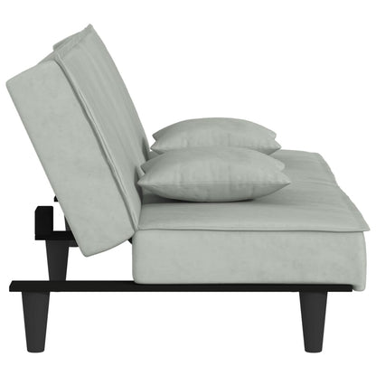 vidaXL Schlafsofa Hellgrau Samt