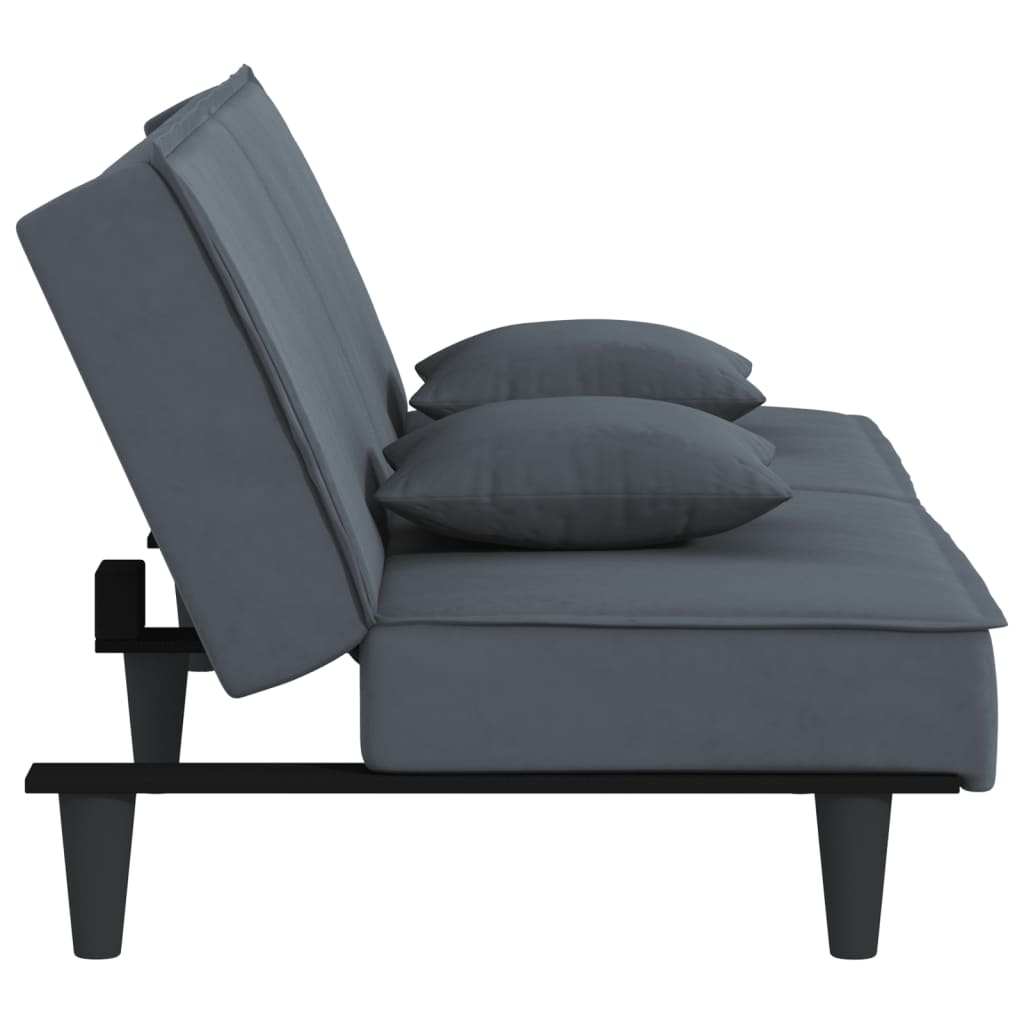 vidaXL Schlafsofa Dunkelgrau Samt