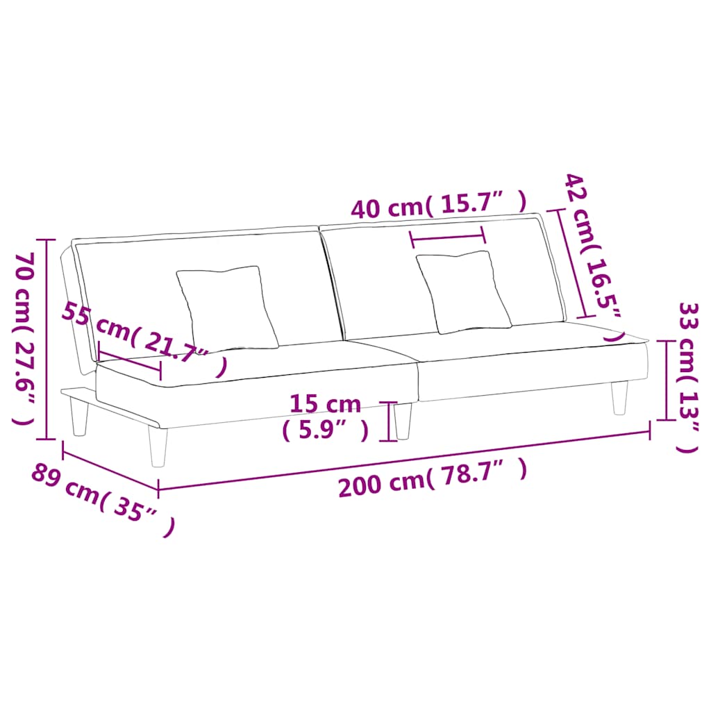 vidaXL Schlafsofa Dunkelgrün Samt