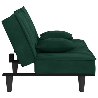 vidaXL Schlafsofa Dunkelgrün Samt