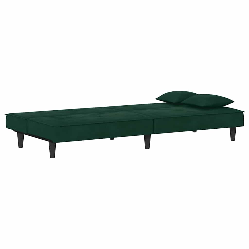vidaXL Schlafsofa Dunkelgrün Samt