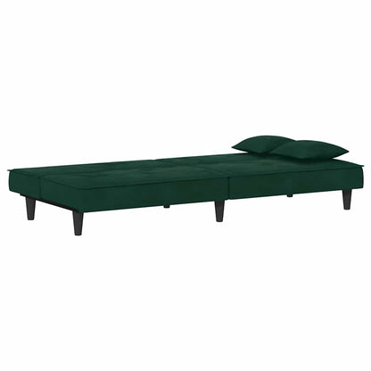 vidaXL Schlafsofa Dunkelgrün Samt