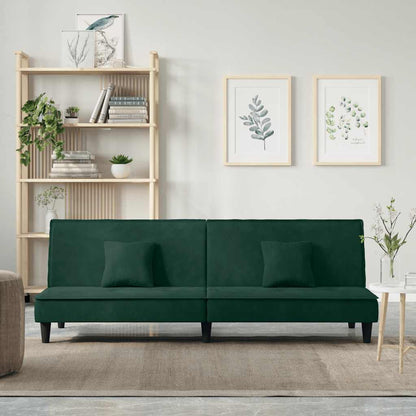 vidaXL Schlafsofa Dunkelgrün Samt