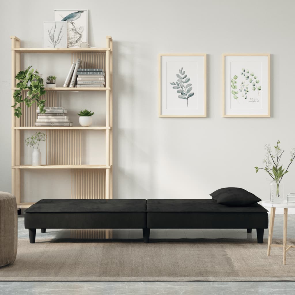 vidaXL Schlafsofa Schwarz Samt