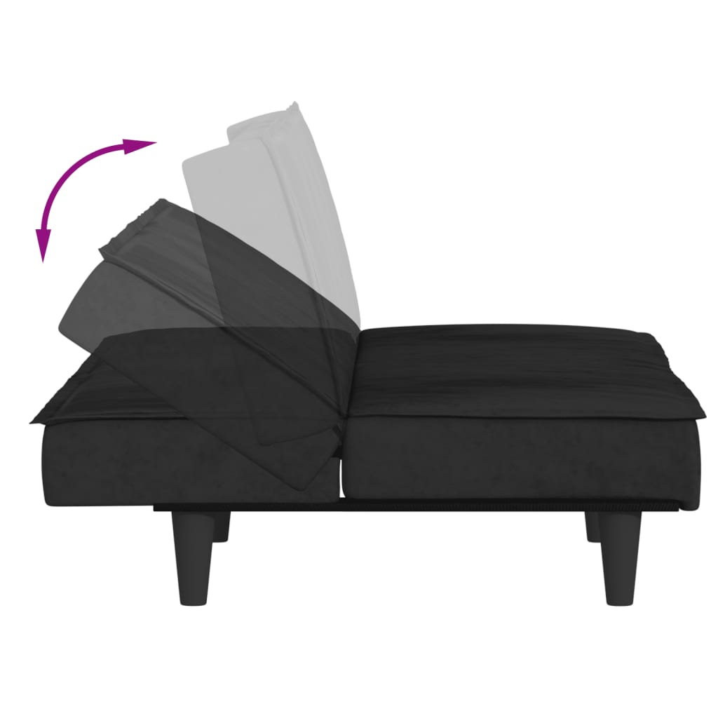 vidaXL Schlafsofa Schwarz Samt