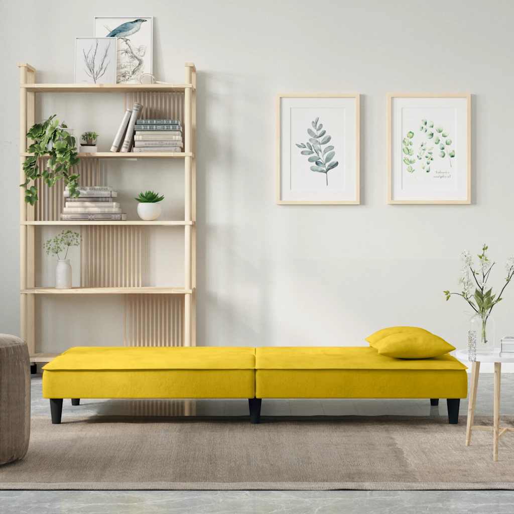 vidaXL Schlafsofa Gelb Samt