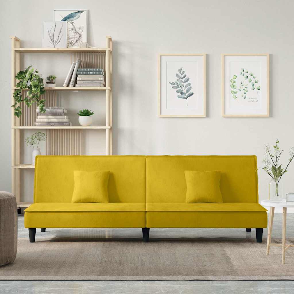 vidaXL Schlafsofa Gelb Samt