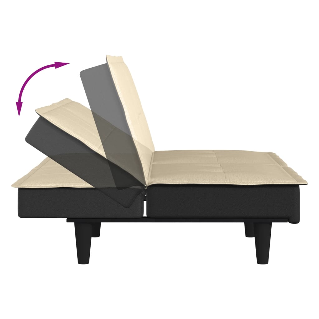 vidaXL Schlafsofa Creme Stoff