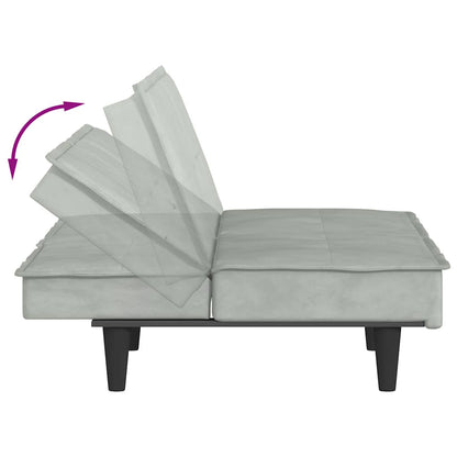 vidaXL Canapé convertible avec porte-gobelets Velours Gris clair