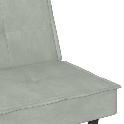 vidaXL Canapé convertible avec porte-gobelets Velours Gris clair