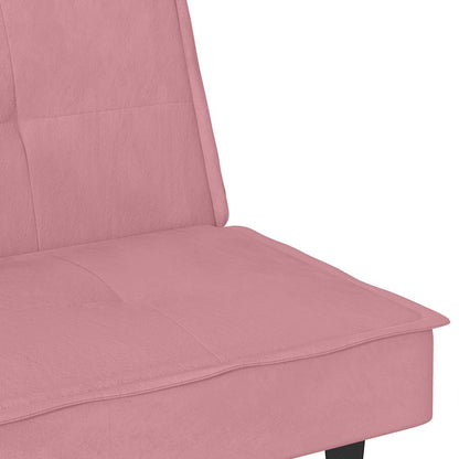 vidaXL Schlafsofa mit Getränkehaltern Rosa Samt