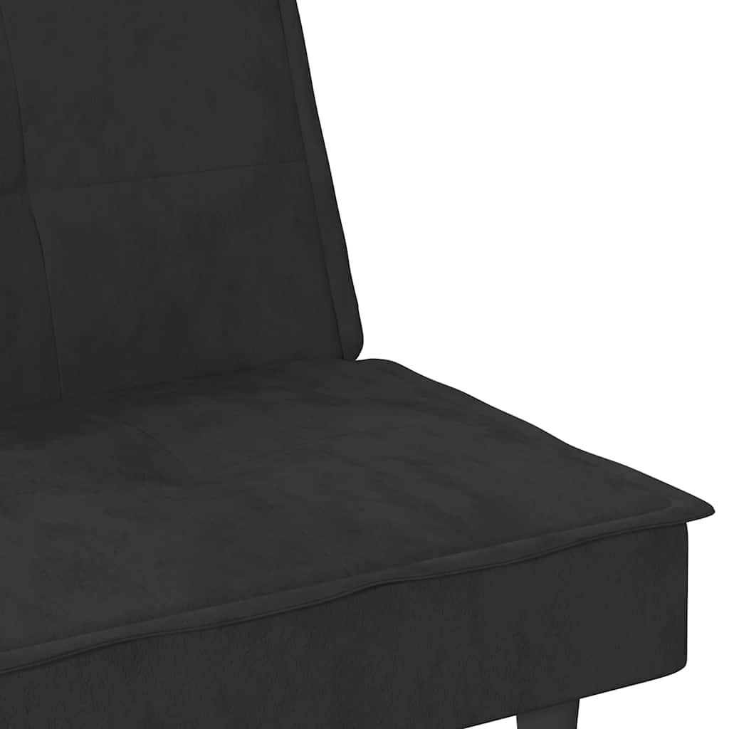 vidaXL Schlafsofa mit Getränkehaltern Schwarz Samt