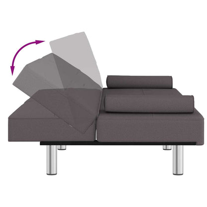 vidaXL Schlafsofa mit Getränkehaltern Grau Kunstleder