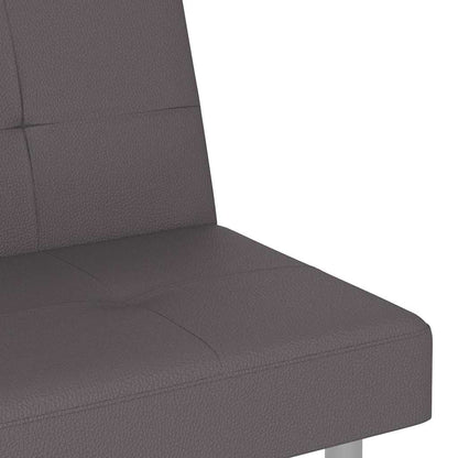 vidaXL Schlafsofa mit Getränkehaltern Grau Kunstleder
