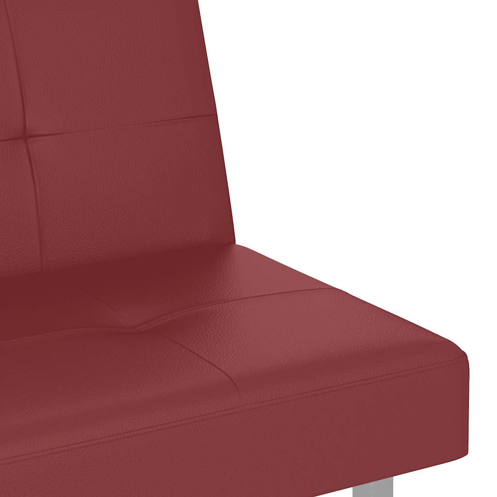 vidaXL Schlafsofa mit Getränkehaltern Rot Kunstleder