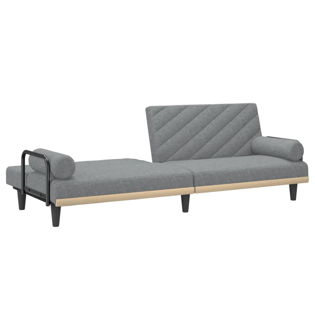 vidaXL Schlafsofa mit Armlehnen Hellgrau Stoff