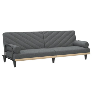 vidaXL Schlafsofa mit Armlehnen Dunkelgrau Stoff
