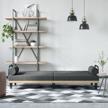 vidaXL Schlafsofa mit Armlehnen Dunkelgrau Stoff