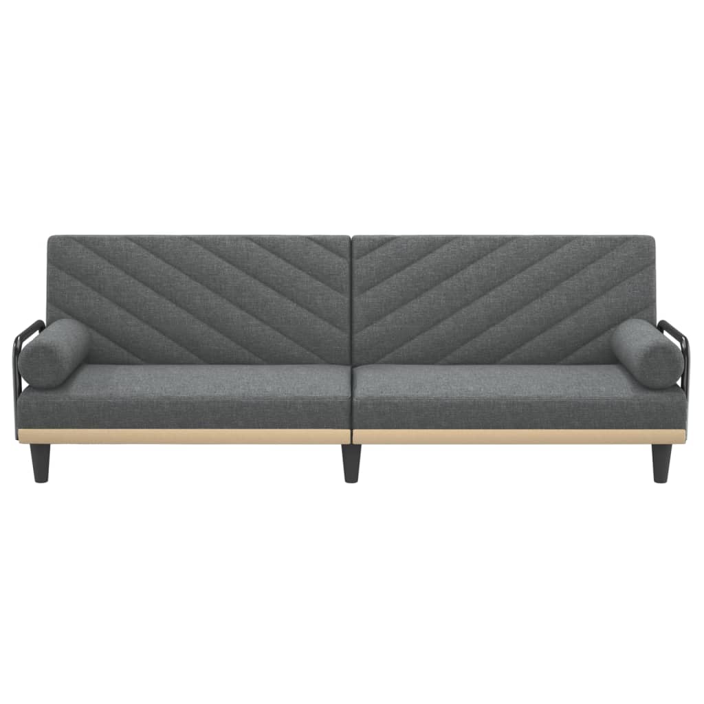 vidaXL Schlafsofa mit Armlehnen Dunkelgrau Stoff