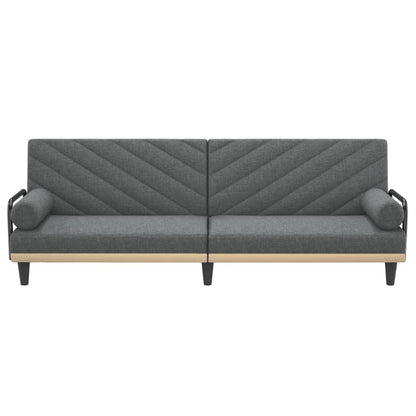 vidaXL Schlafsofa mit Armlehnen Dunkelgrau Stoff