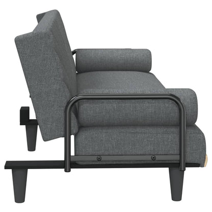 vidaXL Schlafsofa mit Armlehnen Dunkelgrau Stoff