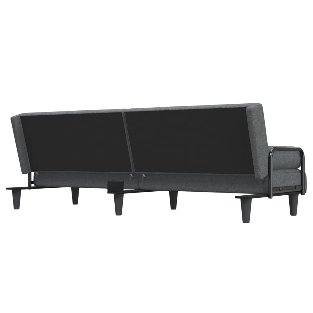 vidaXL Schlafsofa mit Armlehnen Dunkelgrau Stoff
