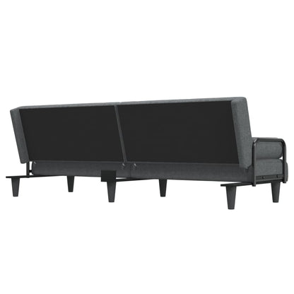 vidaXL Schlafsofa mit Armlehnen Dunkelgrau Stoff