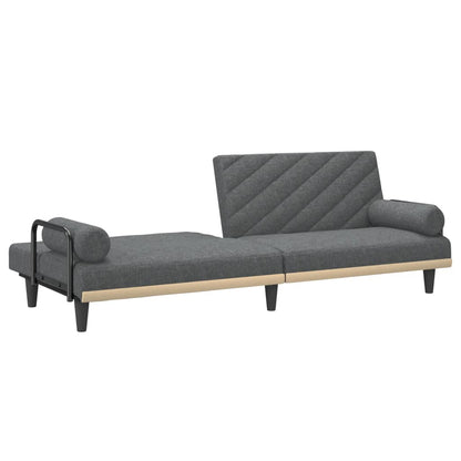 vidaXL Schlafsofa mit Armlehnen Dunkelgrau Stoff