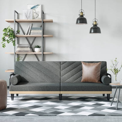 vidaXL Schlafsofa mit Armlehnen Dunkelgrau Stoff